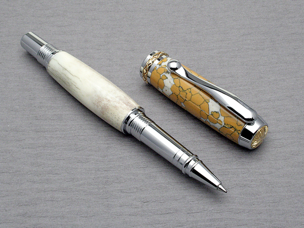 Leopard Jasper Over Antler on Classic Rollerball