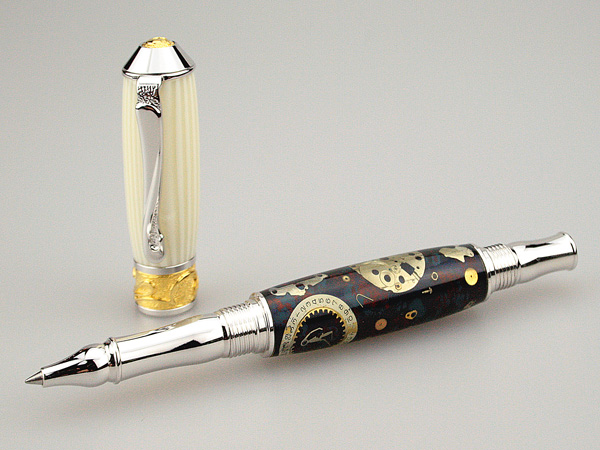 Watch Parts on Rhodium and 22kt gold Rollerball