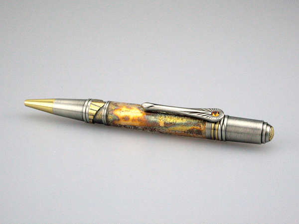 Flamed Copper on Art Deco Ballpoint