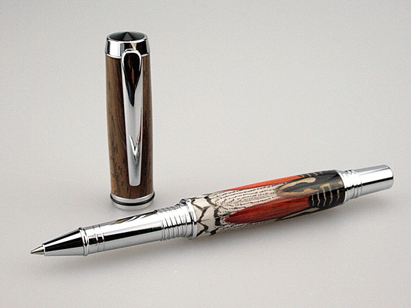 Padauk/Amherst Pheasant Feathers Rollerball